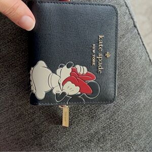 Kate Spade Black Wallet with Disney Cartoon Minnie Mouse